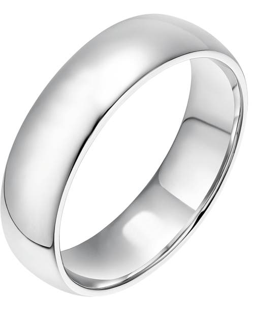Donatello Gian Sterling Silver 5mm Thick Wedding Band In Silver