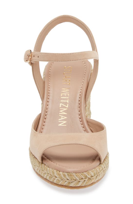 Shop Stuart Weitzman Tia Espadrille Wedge Sandal In Adobe