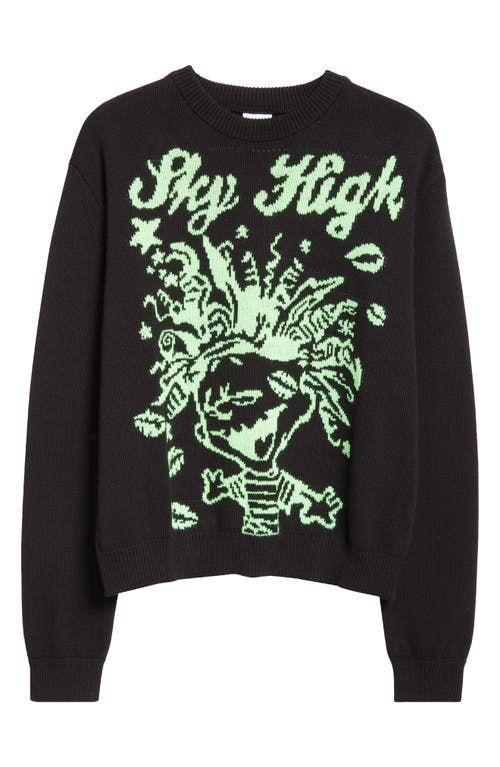 Shop Sky High Farm Workwear Mindblown Intarsia Sweater In Black