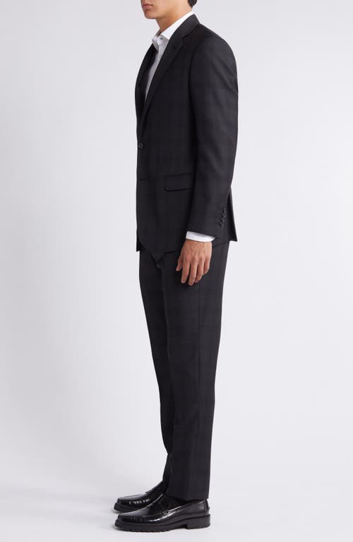 Shop Emporio Armani Plaid Virgin Wool Suit In Charcoal