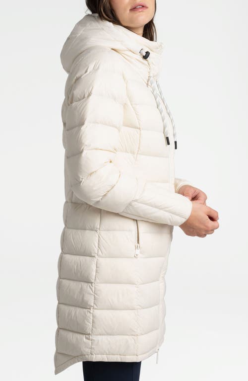 Shop Lole Claudia Hooded Packable Down Jacket In Gardenia