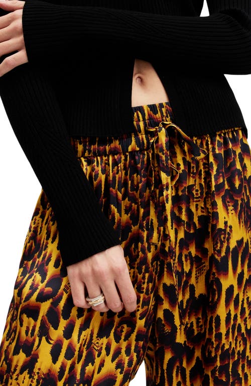 Allsaints Tyler High Rise Abstract Print Pants In Teresa Deep Yellow