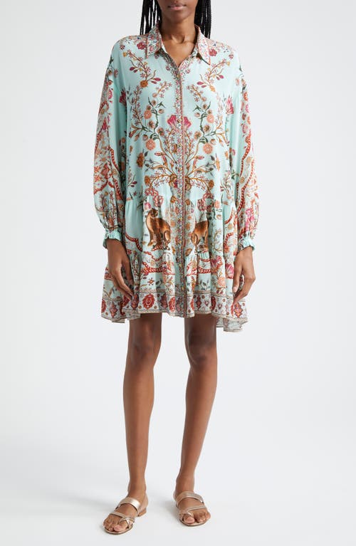 Camilla Weaving Worlds Long Sleeve Silk Shirtdress