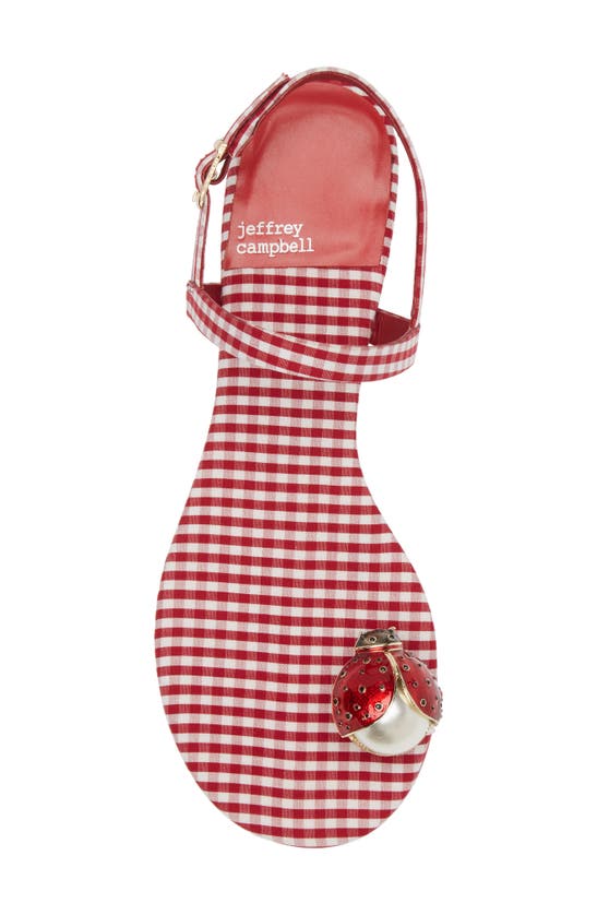 Shop Jeffrey Campbell Beeanca Sandal In Red White Gingham Combo
