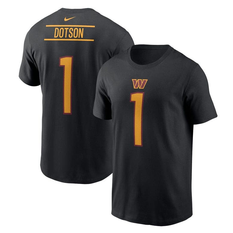 Nike Jahan Dotson Black Washington Commanders Player Name & Number T-shirt