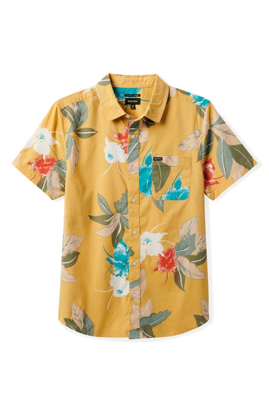 Shop Brixton Charter Classic Fit Short Sleeve Button-up Shirt In Sunset Passion