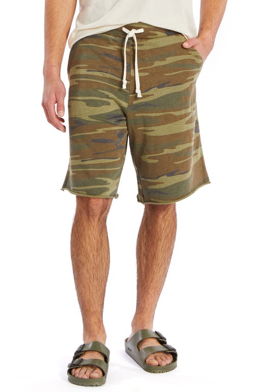 Alternative Men's Victory Washed French Terry Cutoff Shorts in Camo