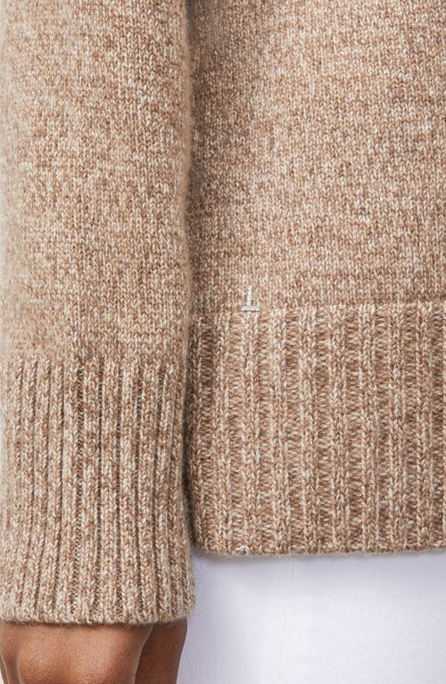 Shop Lafayette 148 New York Mélange Cashmere Sweater In Cammello Melange