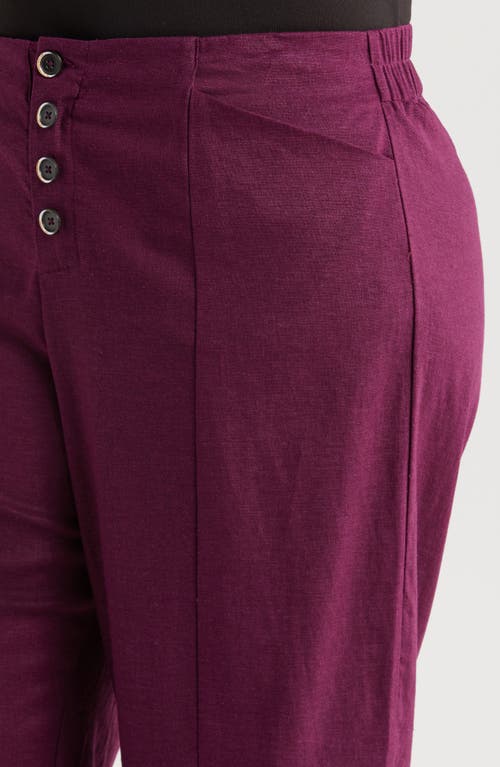 Universal Standard Coastal Midweight High Waist Linen Blend Pants In Elderberry