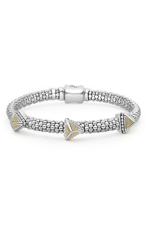 LAGOS KSL Three Pyramid Station Rope Bracelet in Silver at Nordstrom, Size 7 In