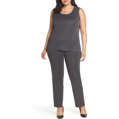 Plus Size Ming Wang Scoop Neck Tank, Grey