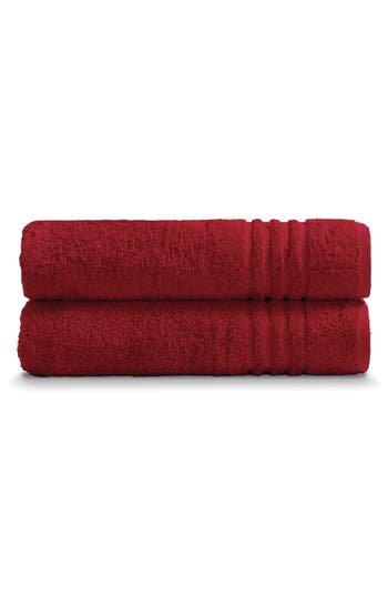 Ella Jayne Home Solid Cotton 2-piece Bath Towel Set In Red
