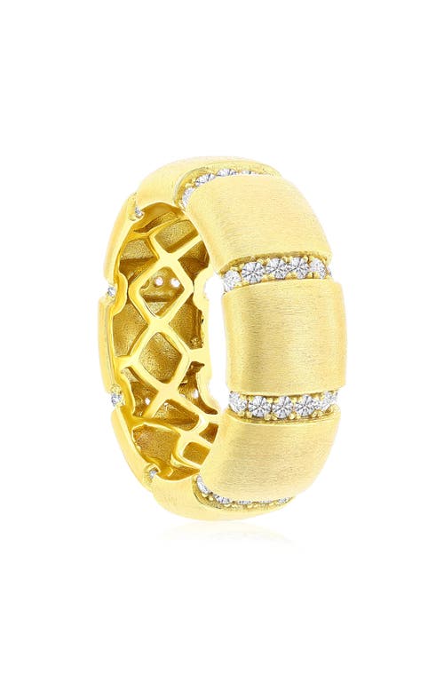 Simona Pavé Cz Band Ring In Gold