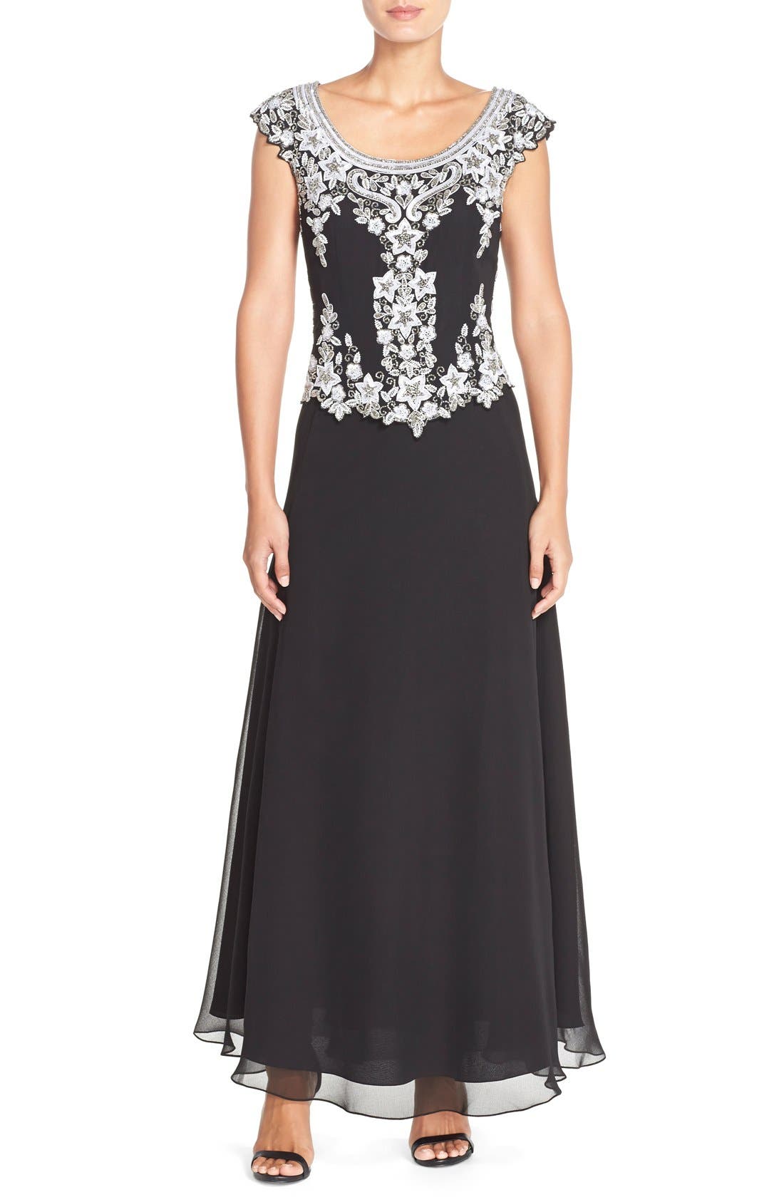 J Kara Embellished Mock Two-Piece Gown | Nordstrom