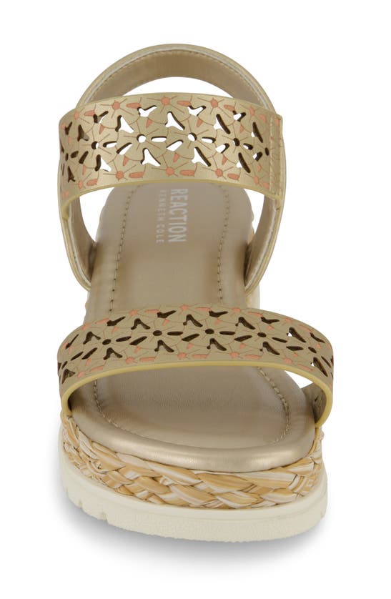 Shop Kenneth Cole Kids' Arlo Wedge Sandal In Soft Gold