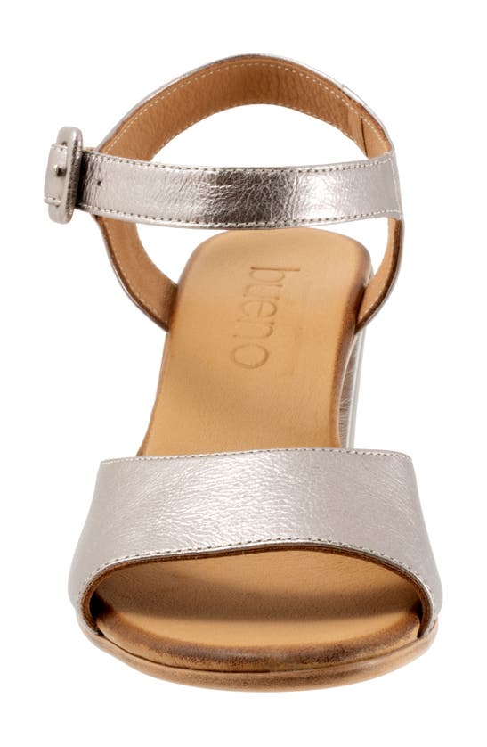 Shop Bueno Natalia Ankle Strap Sandal In Dark Silver Metallic