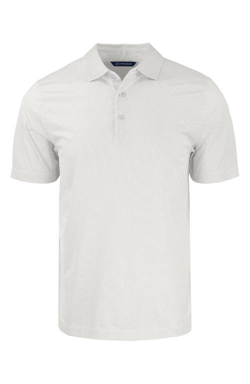 Cutter & Buck Symmetry Micropattern Performance Recycled Polyester Blend Polo In White/polished