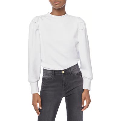 Frame Shirred Shoulder Sweatshirt, White