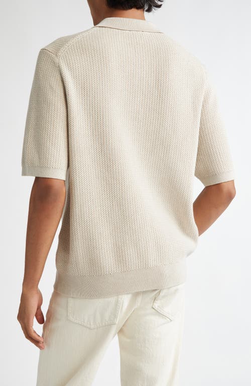 Shop Sunspel Melrose Textured Knit Polo In Ecru