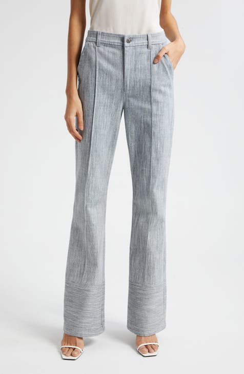 Evelyn Pintuck Pleat Stretch Cotton Blend Pants