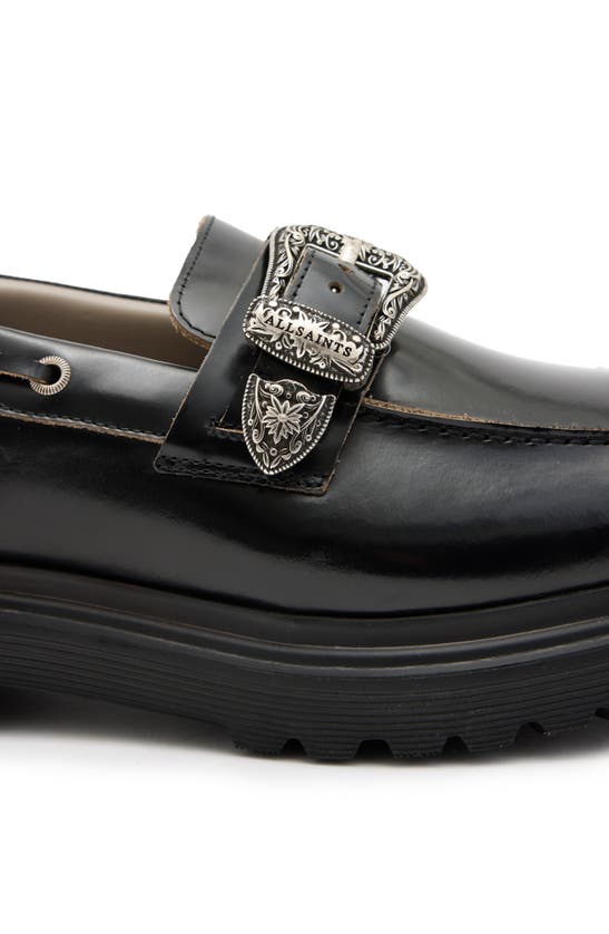 Shop Allsaints Hanbury Lugged Buckle Loafer In Black