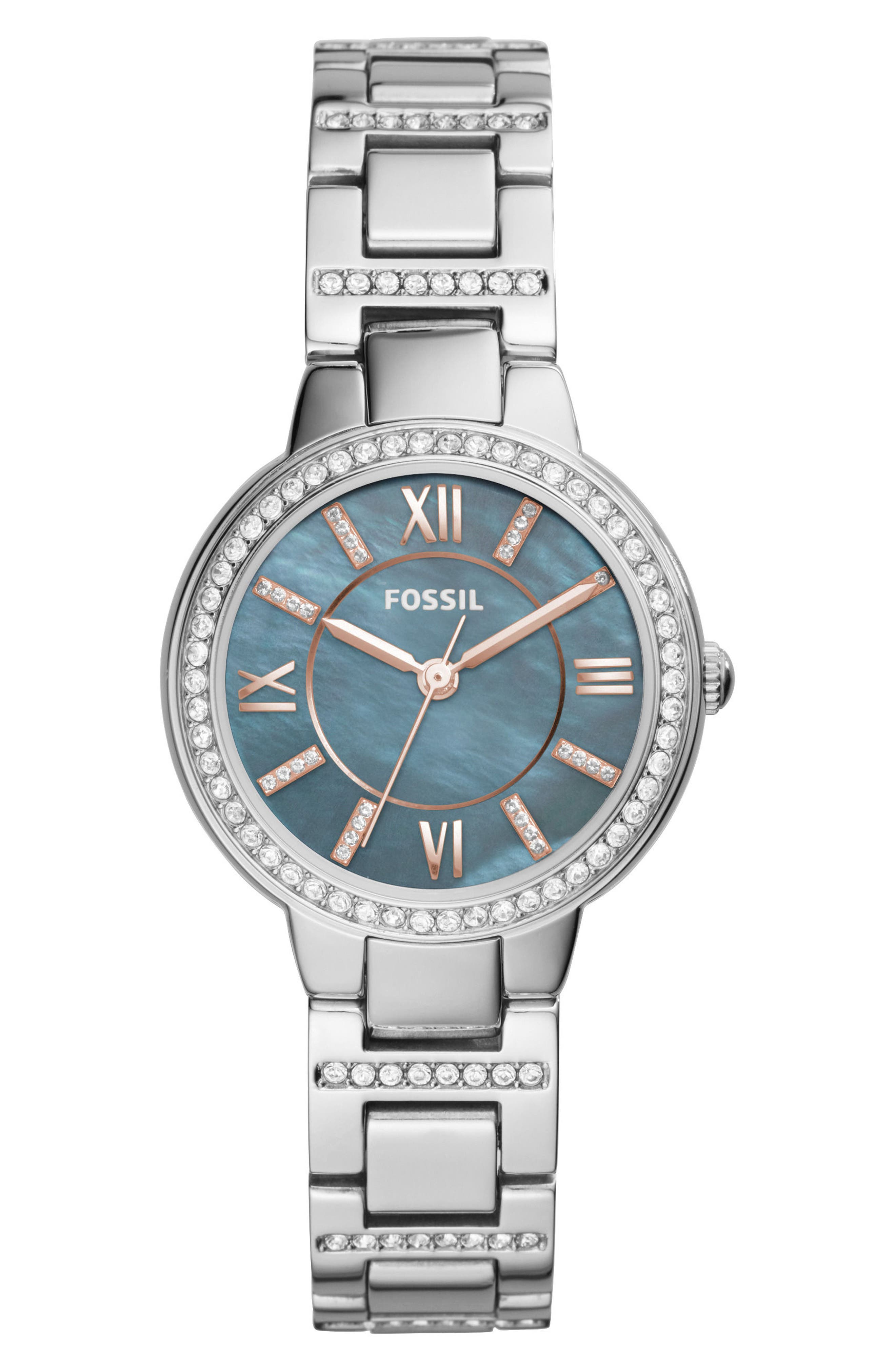 Fossil 'Virginia' Crystal Accent Bracelet Watch, 30mm Nordstrom