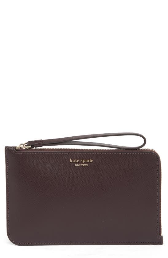 Kate Spade Cameron Medium Wristlet In Chocolate Cherry