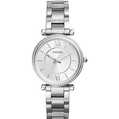 Fossil Carlie T-Bar Crystal Bracelet Watch, 35Mm