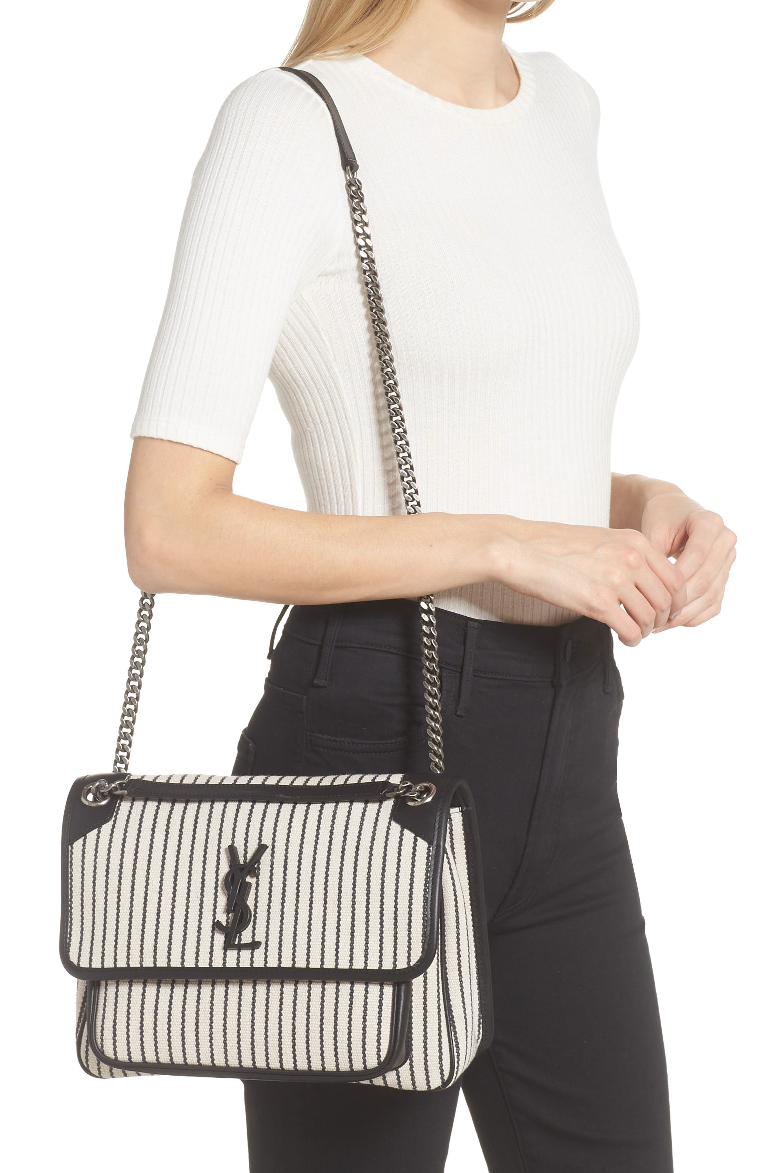 ysl striped bag