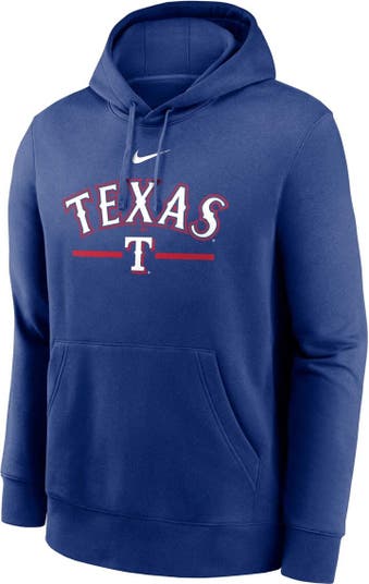 Nike Men's Nike Royal Texas Rangers Local Baseball Club Over Shoulder  Fleece Pullover Hoodie