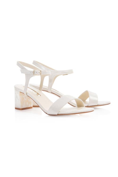 FREYA ROSE FREYA ROSE MARTINA MIDI IVORY ANKLE STRAP PEARL HEEL 