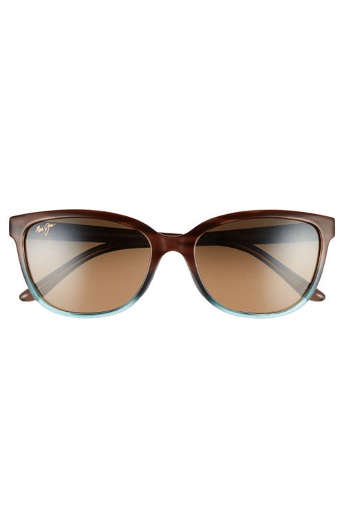 Maui Jim Honi Polarized Cat-eye Sunglasses In Sandstone With Blue/bronze