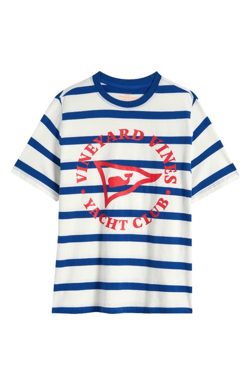 vineyard vines Kids' Stripe Yacht Club Graphic T-Shirt Marshmallow/Bluebay at