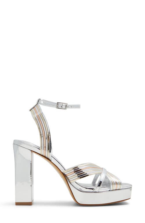 Shop Aldo Nadie Ankle Strap Platform Sandal In Metallic Multi