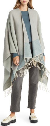 Nordstrom Colorblock Fringe Ruana | Nordstrom