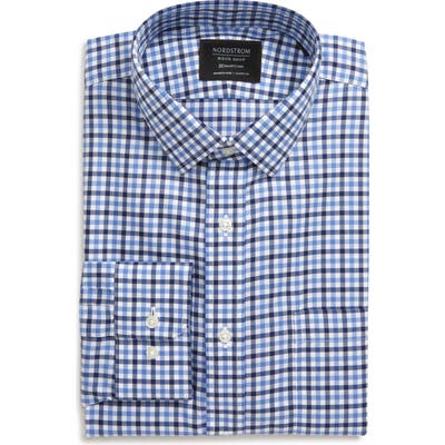 Nordstrom Shop Smartcare(TM) Trim Fit Check Dress Shirt - Blue