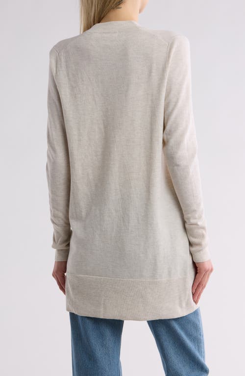 Nordstrom Open Front Cardigan In Beige Oatmeal Light Heather
