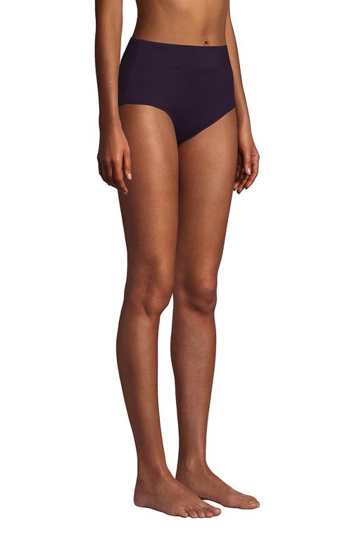 Lands' End Tummy Control High Waisted Bikini Bottoms In Blackberry