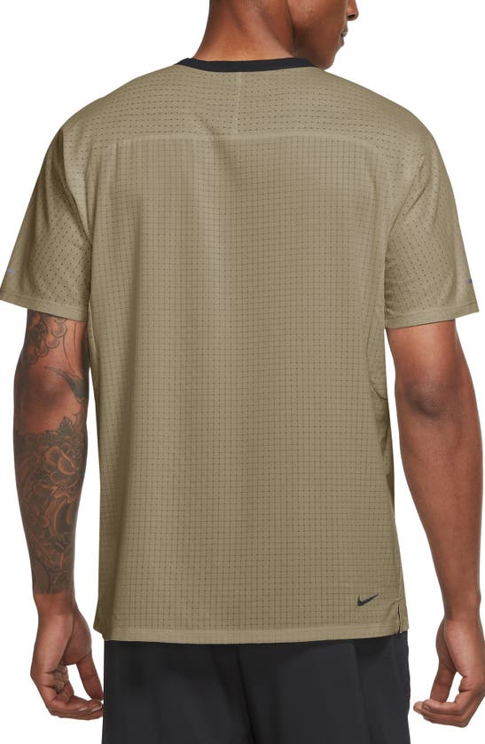 Shop Nike Dri-fit Trail Solar Chase Performance T-shirt In Neutral Olive/ Black