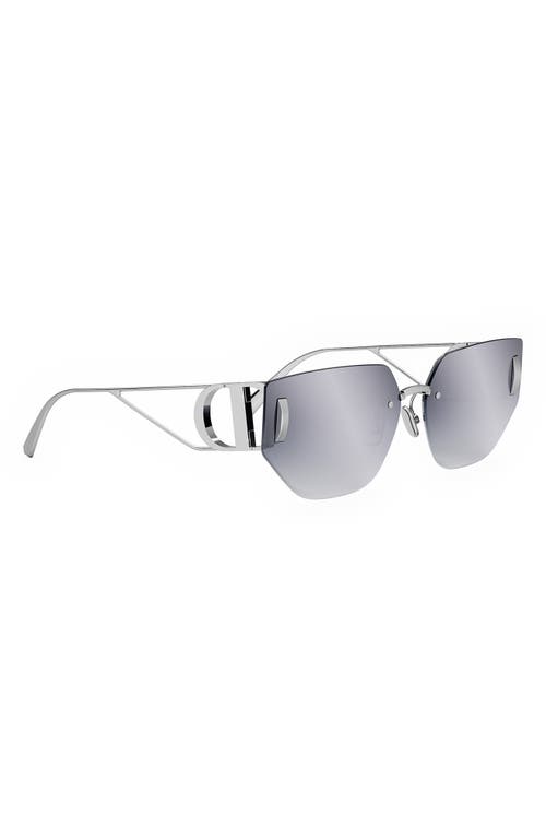 Shop Dior 30montaigne B3u 65mm Gradient Oversize Butterfly Sunglasses In Shiny Palladium/smoke Mirror