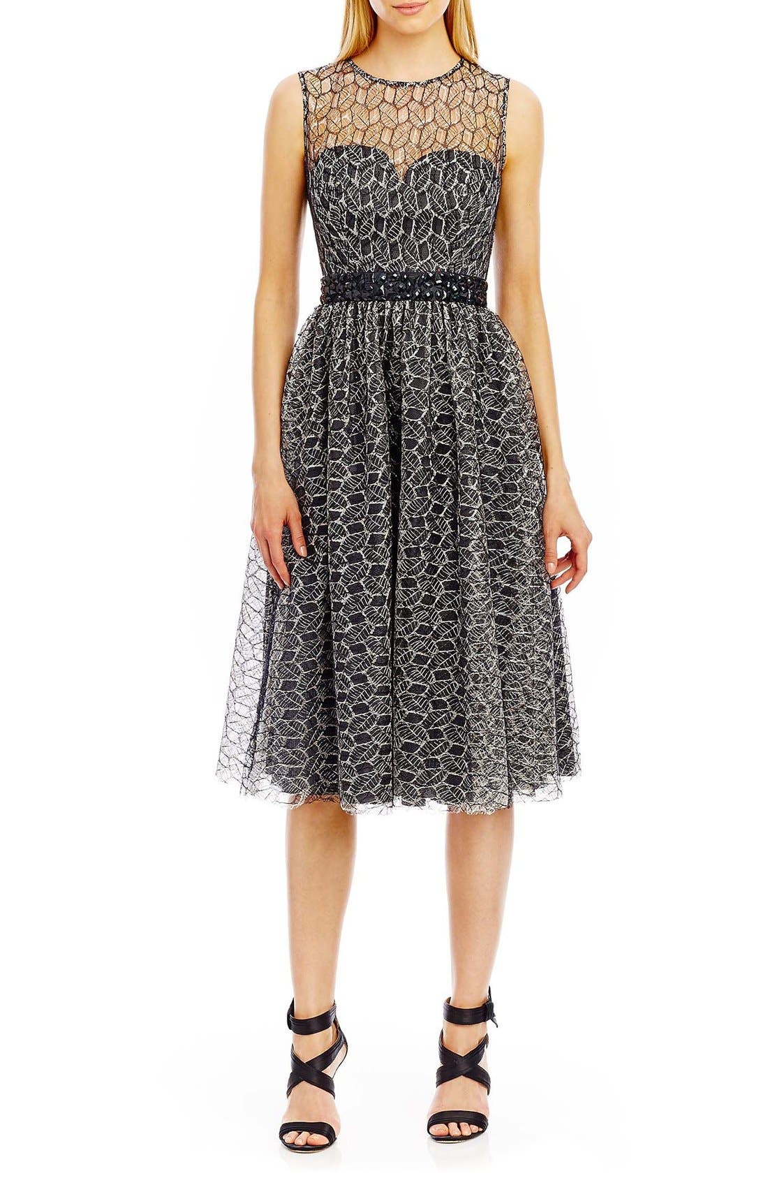 Nicole Miller Embellished Lace Midi Dress Nordstrom