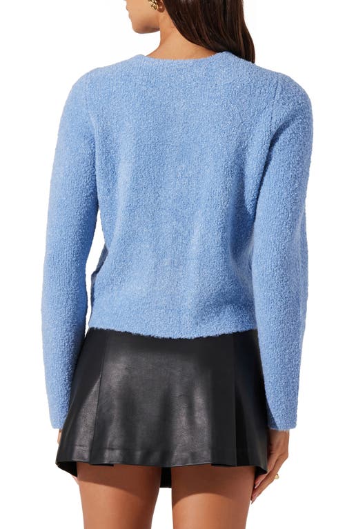 Shop Astr The Label Teddy Cardigan In Blue