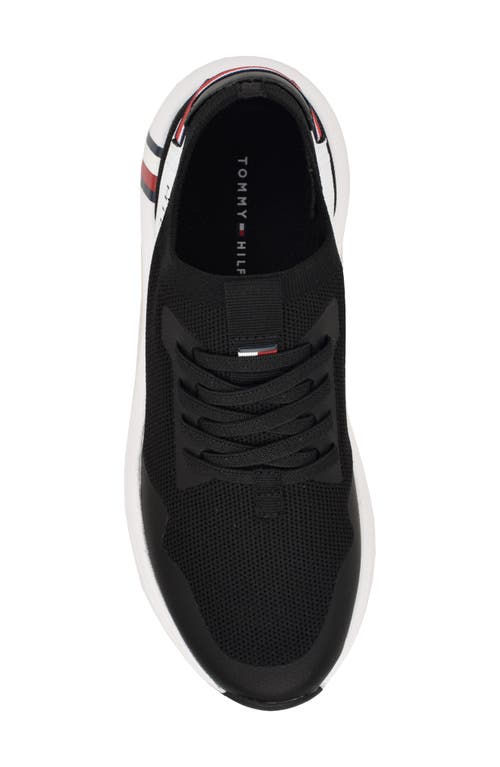 Tommy Hilfiger Twarosa Womens Two Tone Manmade Slip-on Sneakers In Black