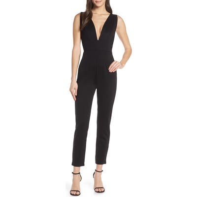 Fraiche By J Plunge Neck Jumpsuit
