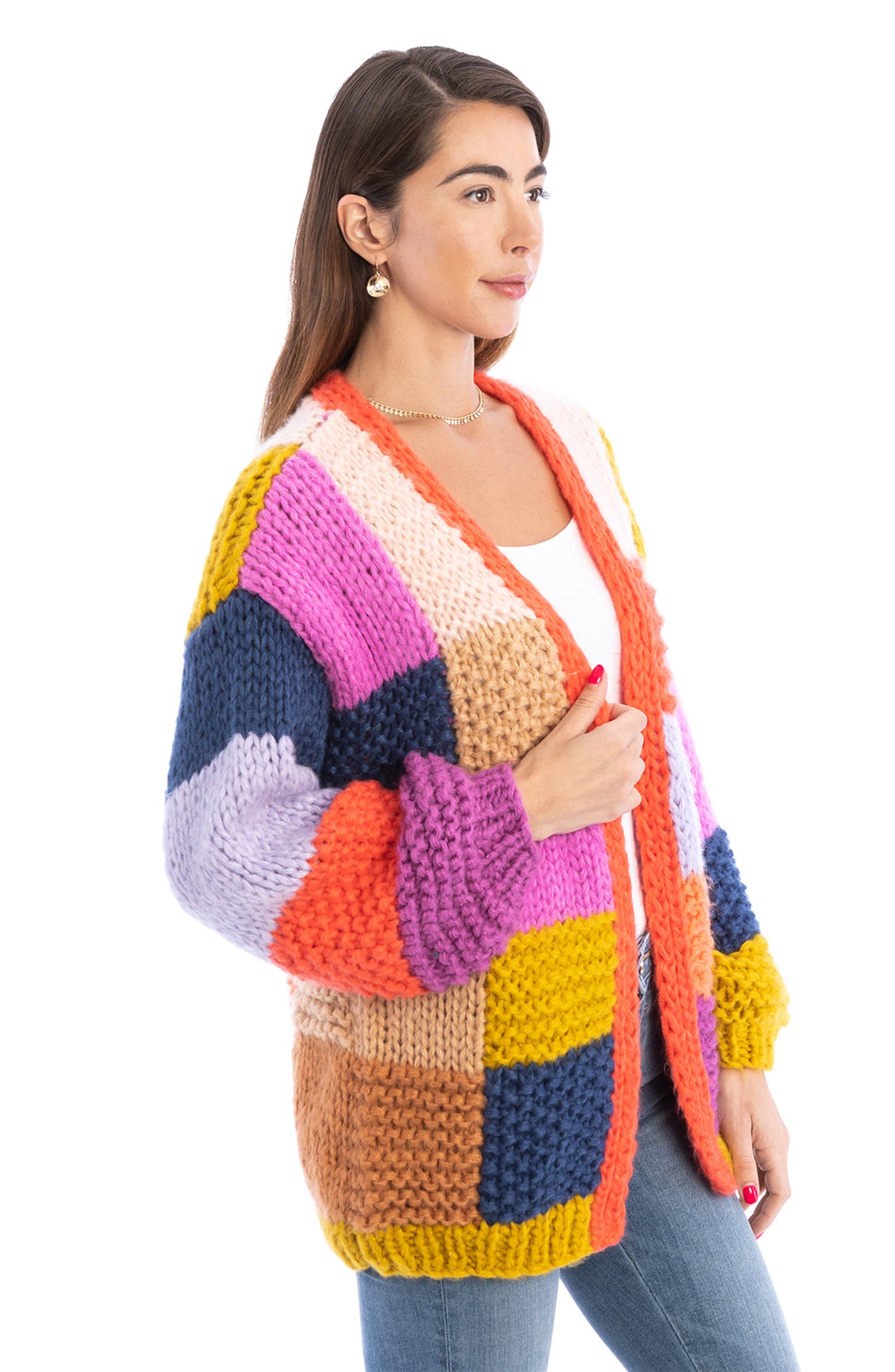 SAACHI Granny Colorblock Crochet Cardigan | Nordstromrack