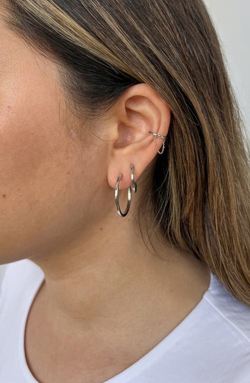 Ana Luisa Medium Slim Endless Hoops In Silver