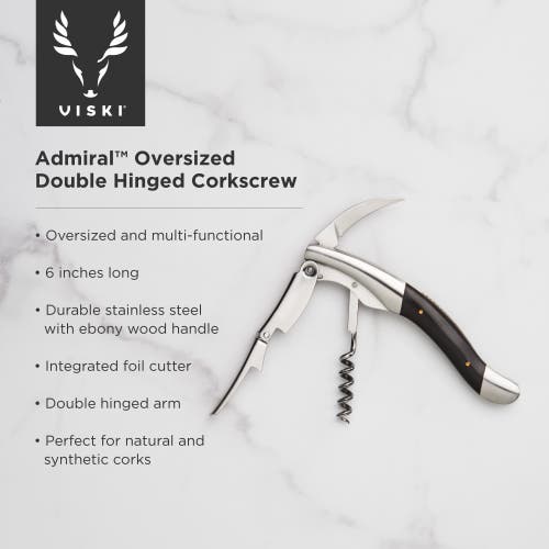 Viski Admiral Oversize Corkscrew In Wood