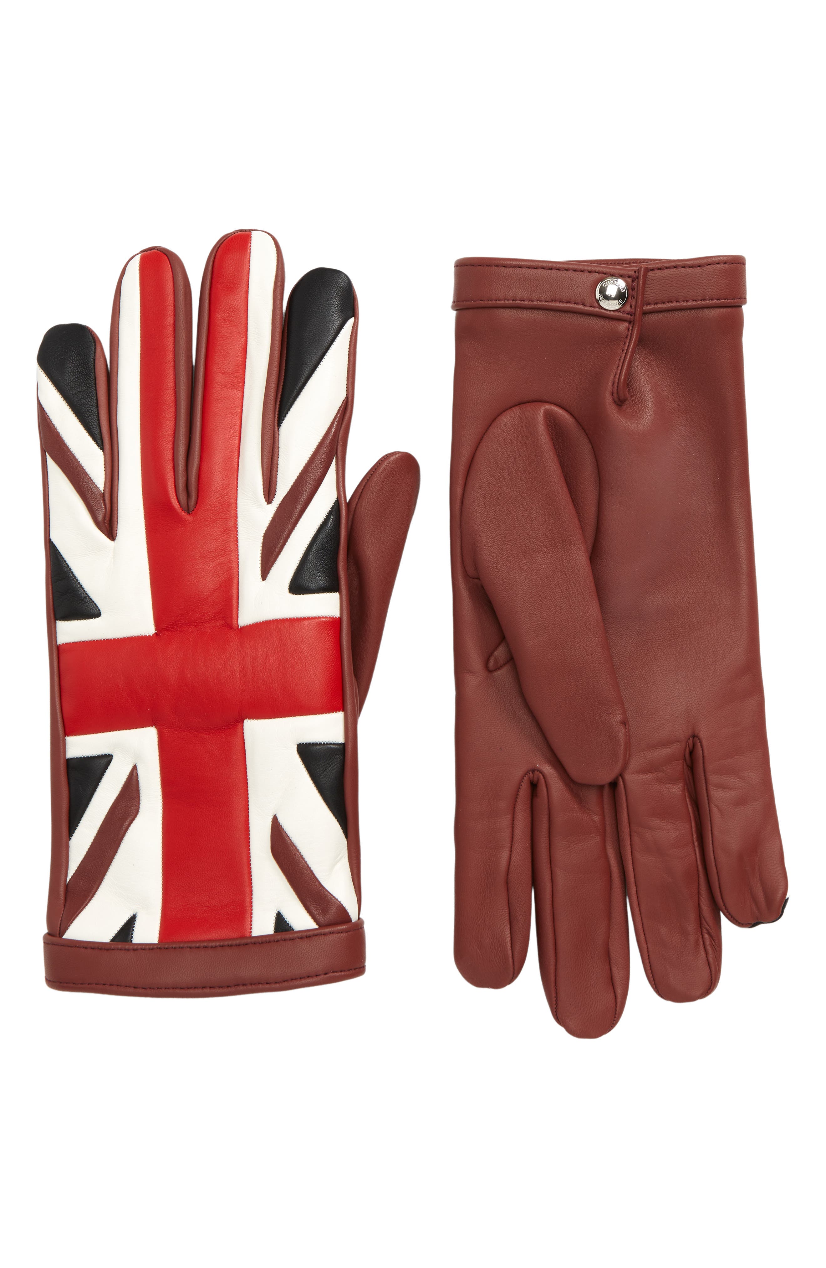 nordstrom red leather gloves