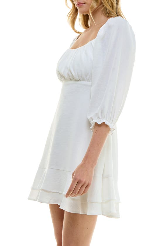Shop Speechless Ruffle Square Neck Minidress In White Jm