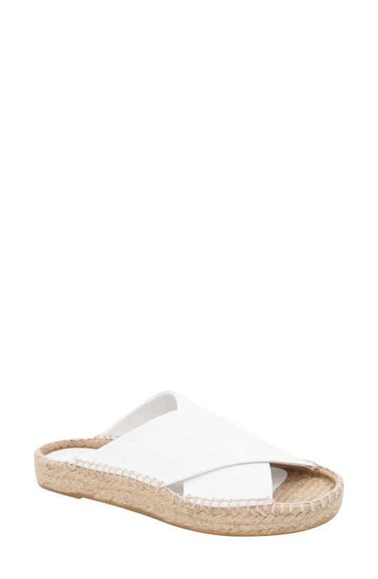Shop Andre Assous Estelle Espadrille Platform Slide Sandal In White